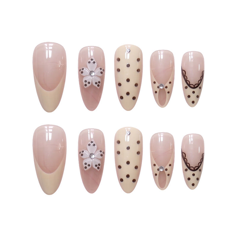 Elegante Blumen-Stiletto Presse-on Nägel