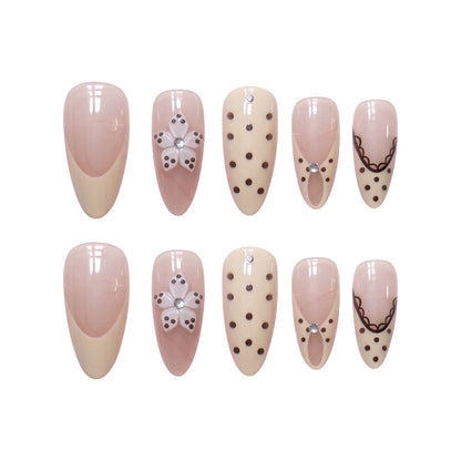 Elegante Blumen-Stiletto Presse-on Nägel