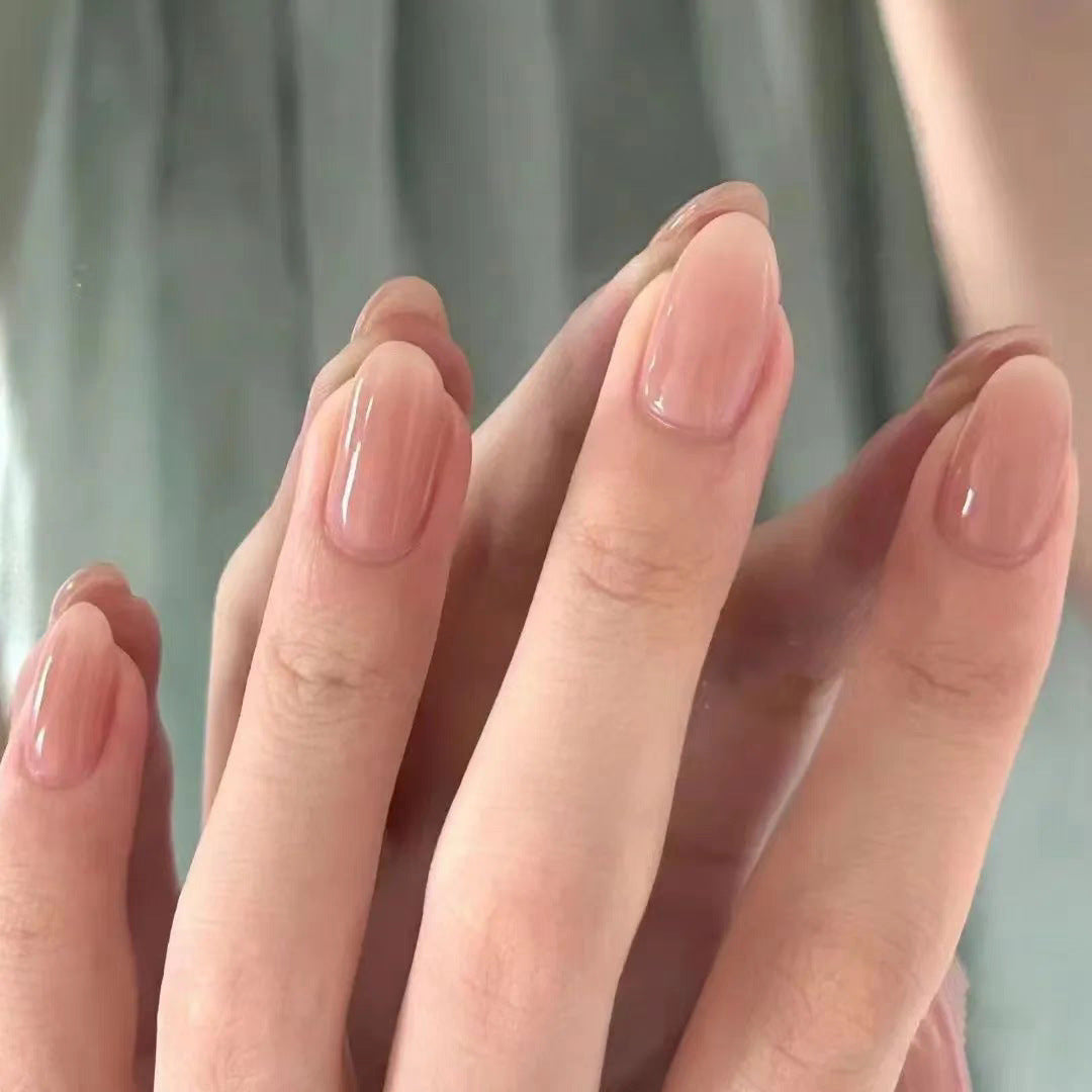 Glänzendes natürliches Press-On-Nagelset Brehn