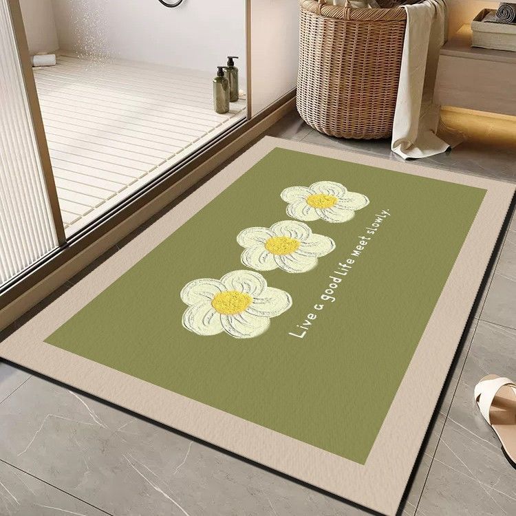 Fröhliche Blumenbotschaft Badteppich Brehn