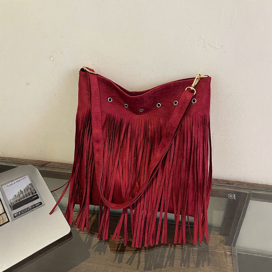 Lederfransen Schultertasche