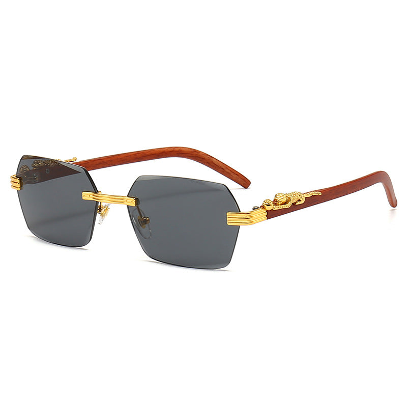 Damen Designer-Sonnenbrille mit kunstvollem Holzrahmen und eleganten Glaselementen Brehn