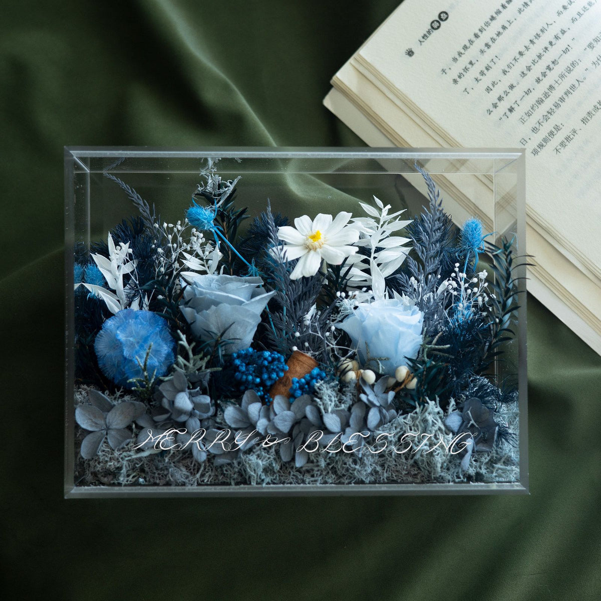 Konservierte Blumenanzeige Box