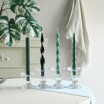 Skulpturales Ribbon-Twist Taper Kerzen Set