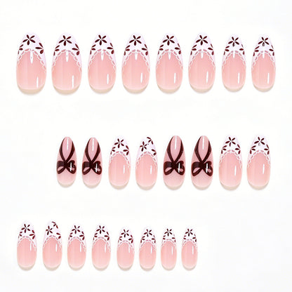 Elegante florale Akzent Press-On Nail Art Brehn