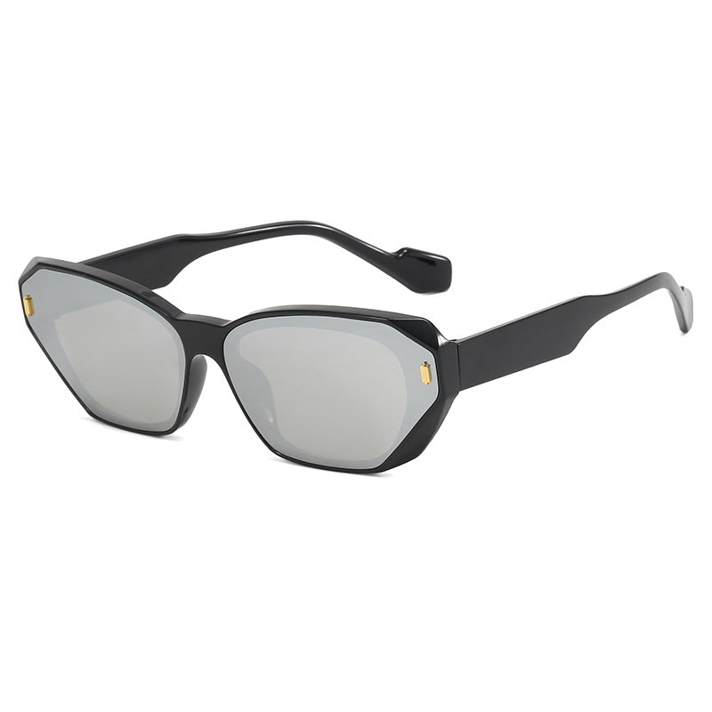 Damen geometrische Designer-Sonnenbrille mit markantem Rahmen Brehn