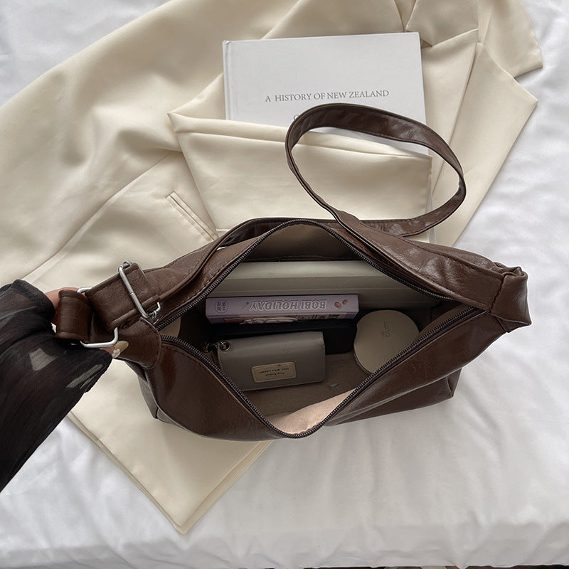 Lässige Faux-Leder Hobo-Tasche