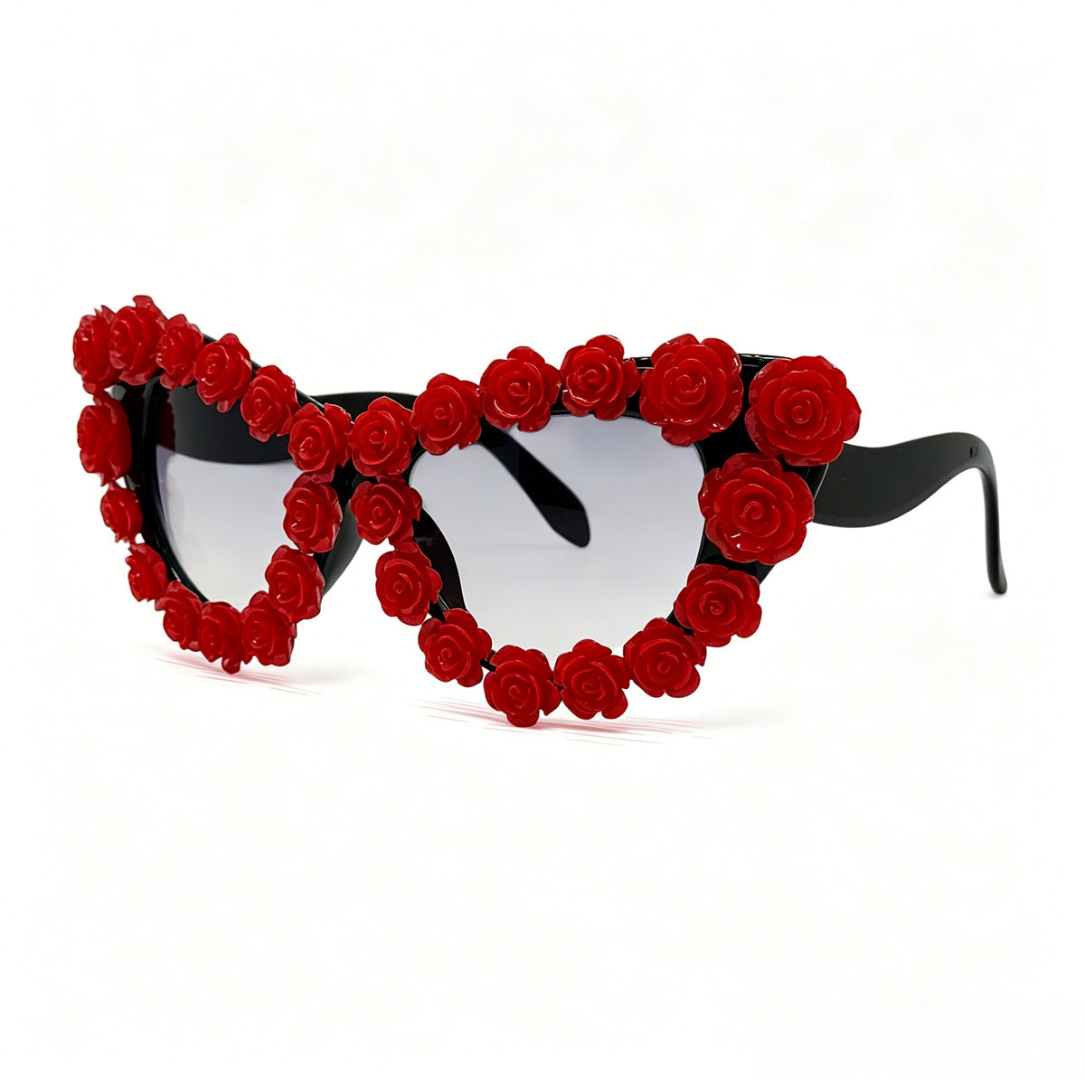 Damen Herzförmige Sonnenbrille mit floraler Applikation Brehn