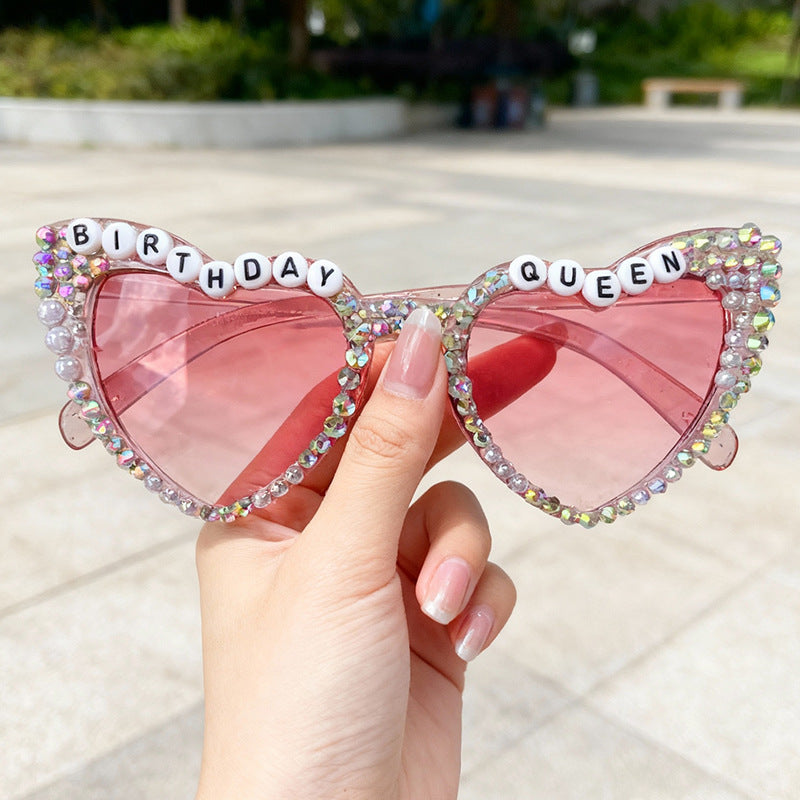 Rhinestone-besetzte Geburtstagsthema-Sonnenbrille Brehn
