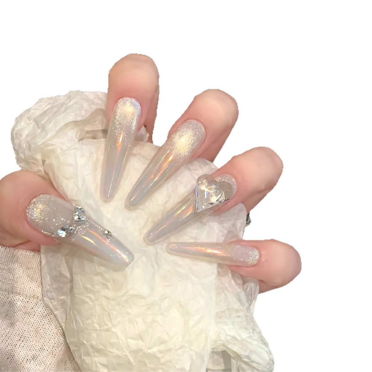 Stiletto Press-On Nagelerweiterungen mit Kristallakzenten Brehn