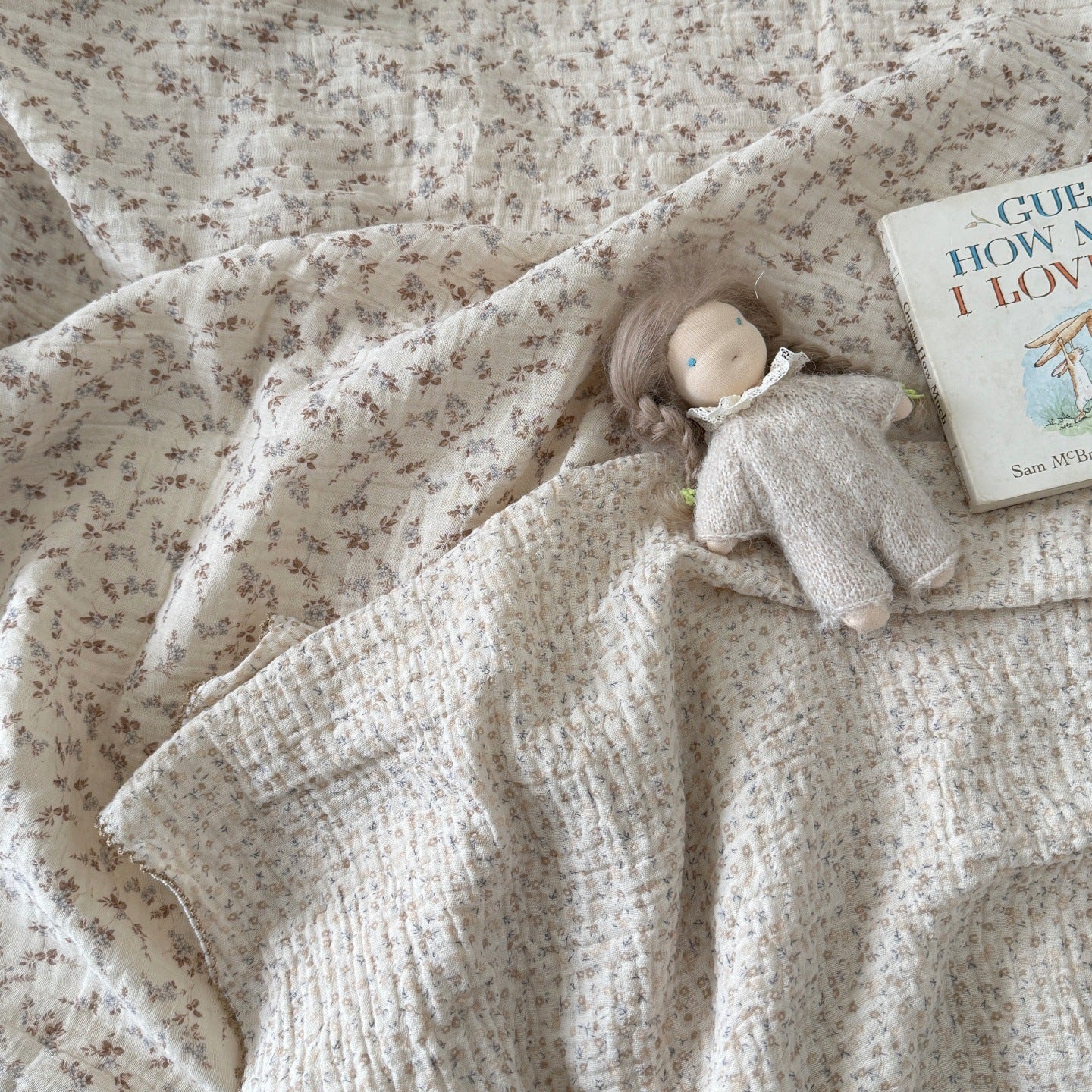 Unisex Kuschelige Musselin-Decke mit zartem Blumenmuster Brehn