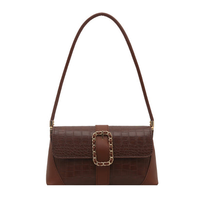 Krokodilmusterte Kettenriemen-Handtasche Brehn