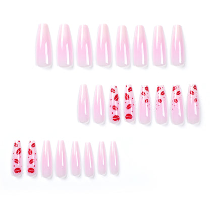 Kunstvolle Stiletto-Nägel mit Lippenmotiven Brehn