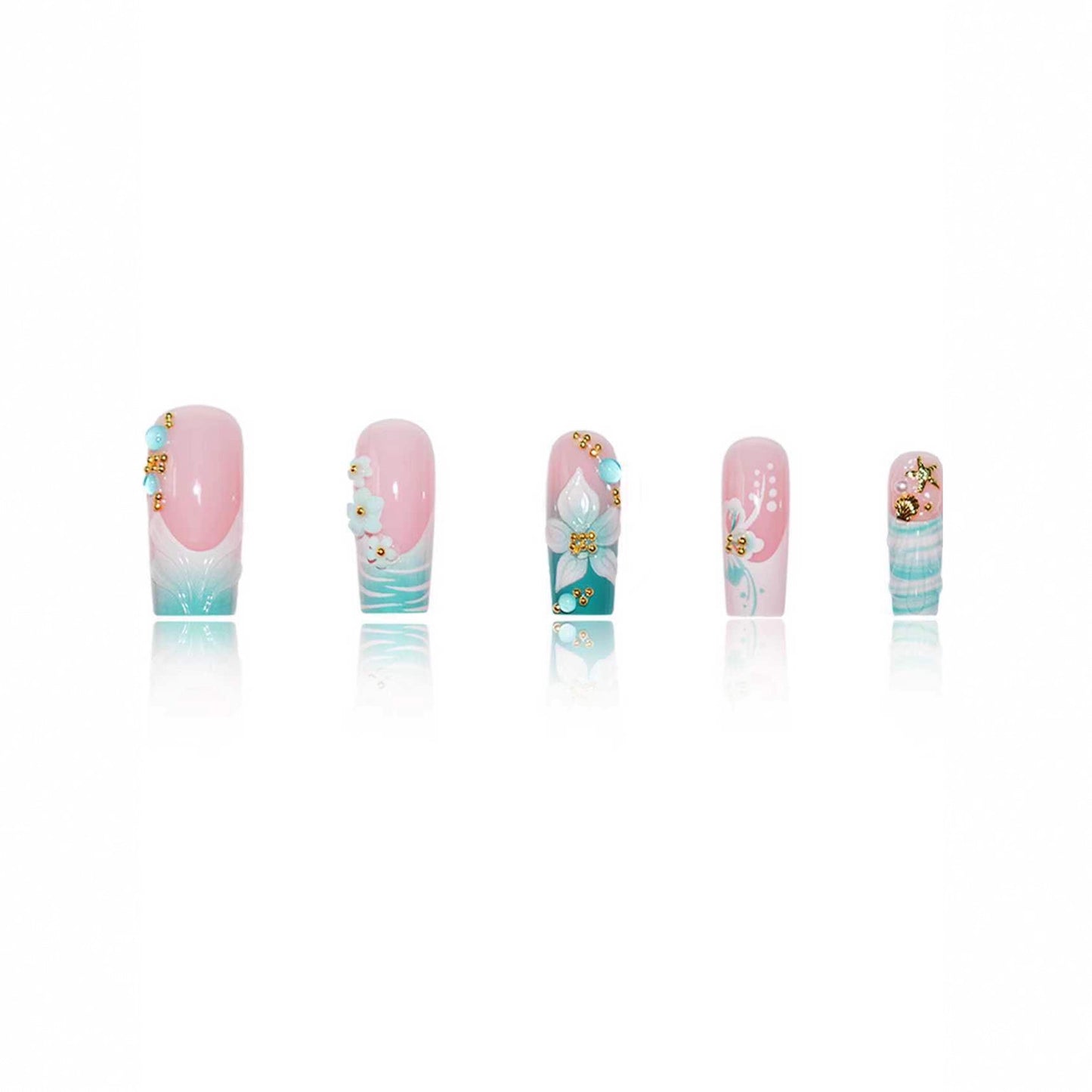 Luxuriöse Floral Art Nagelverstärkungen Brehn