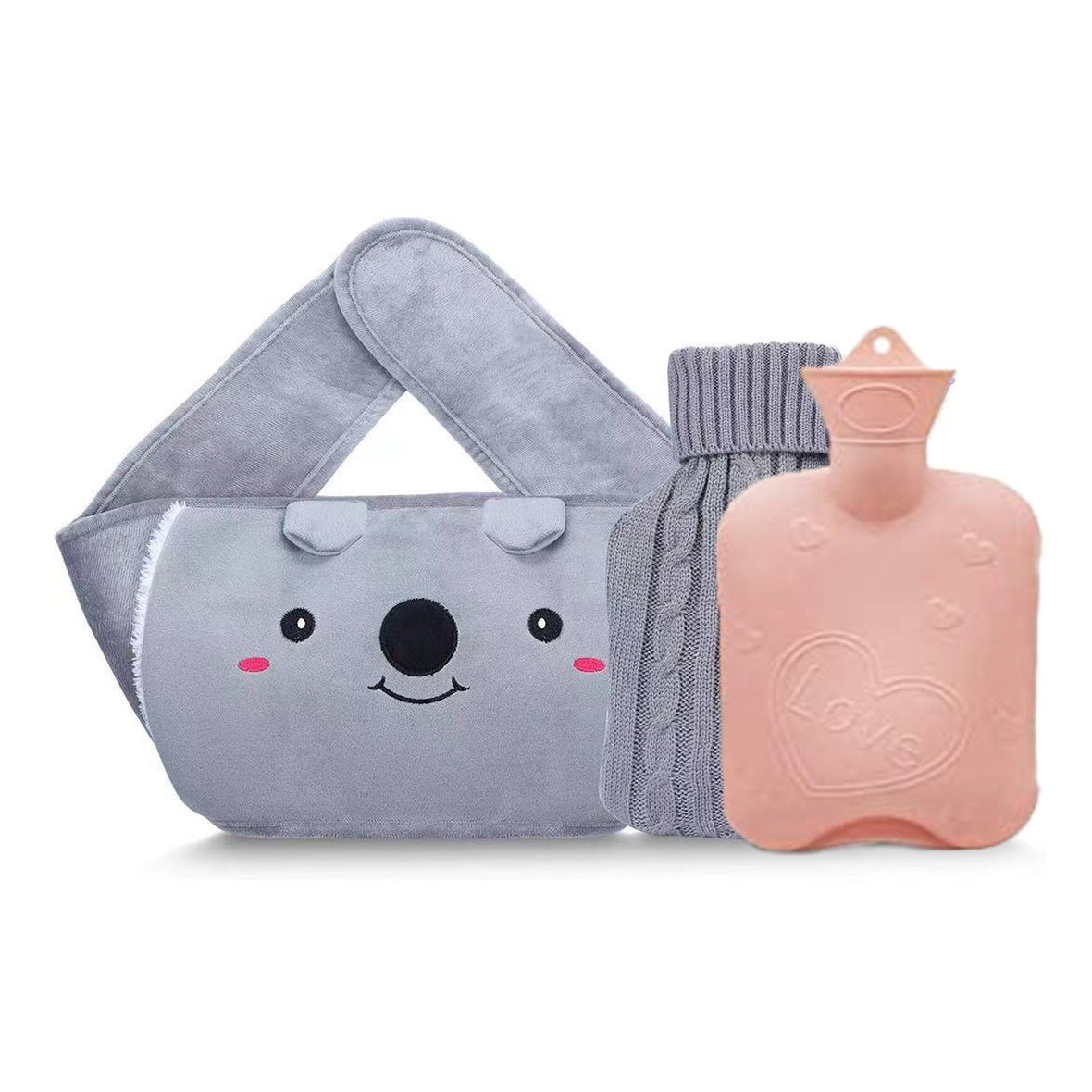 Niedliches Plüsch-Warmwasserflaschen-Set Brehn