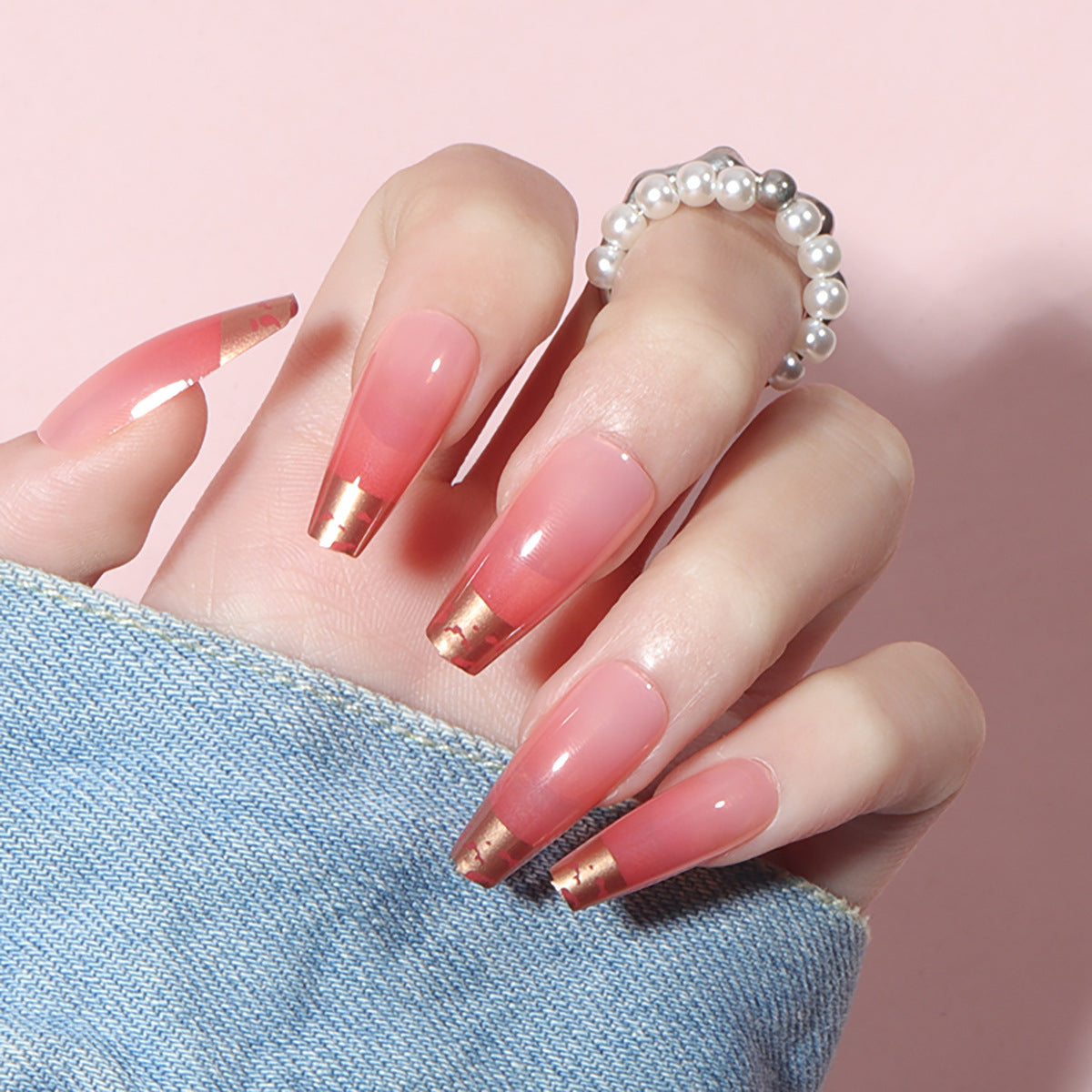 Elegante Gradient Stiletto Press-On Nägel Brehn