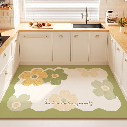 Dekorativer Floral-Zitat-Küchenmatte für Zuhause