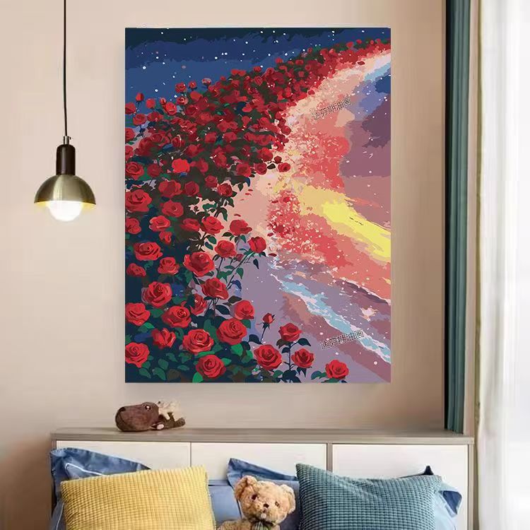 Herz- und Blumenwirbel Leinwandkunstwerk Brehn