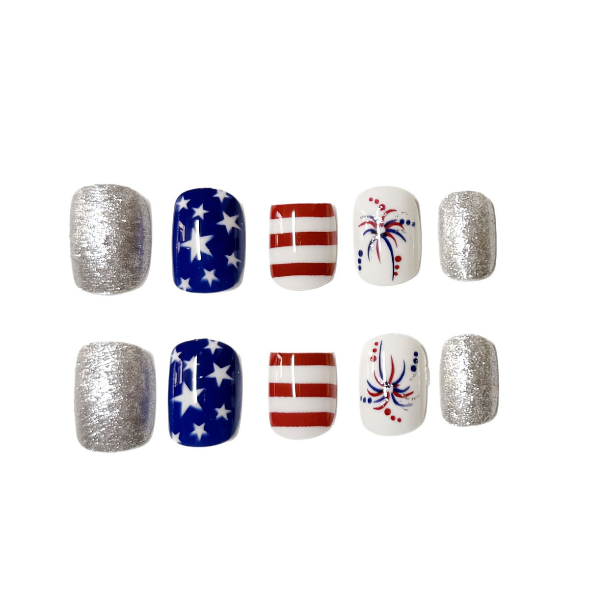 Patriotisches Themen-Press-On-Nagelkunst-Set Brehn