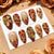 Dekoratives Press-On Nagelkunst-Set mit luxuriösen Blumenakzenten Brehn