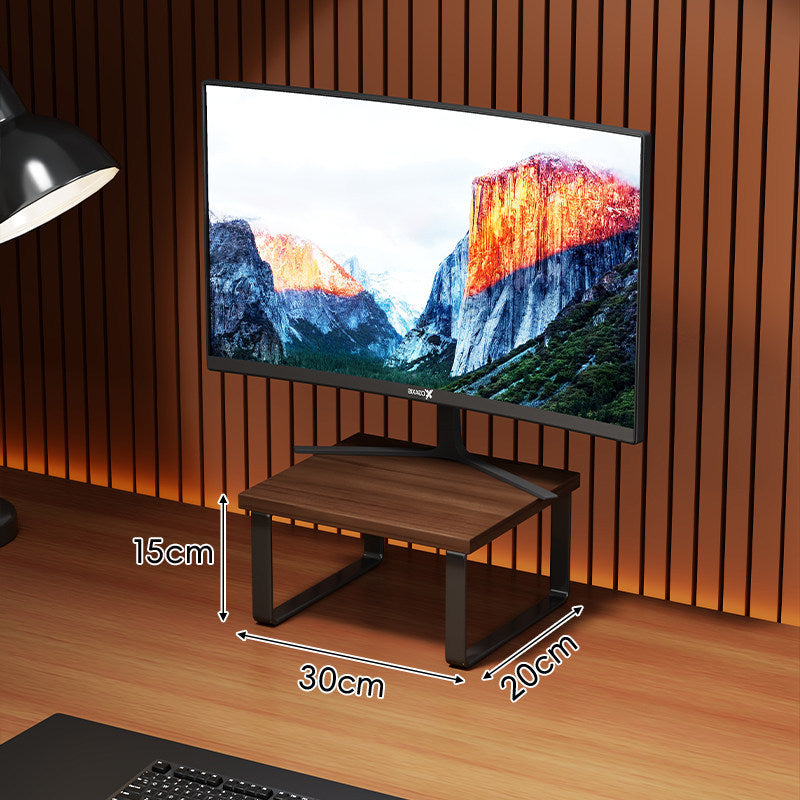 Erhöhter Holzoberfläche Metall Monitorständer mit Unterlage-Regal