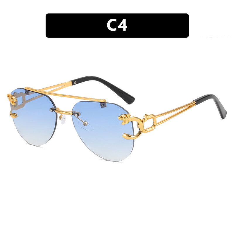 Damen ausgefallene runde Sonnenbrille mit dekorativen Details Brehn