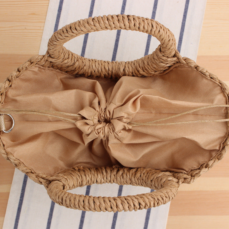 Handtasche Aus Handgearbeitetem Makramee mit Rundem Griff Brehn