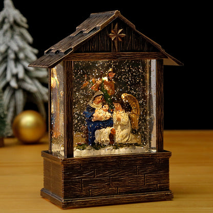 Nostalgische Schneekugel-Dekoration mit Weihnachtsmann und Kindern Brehn