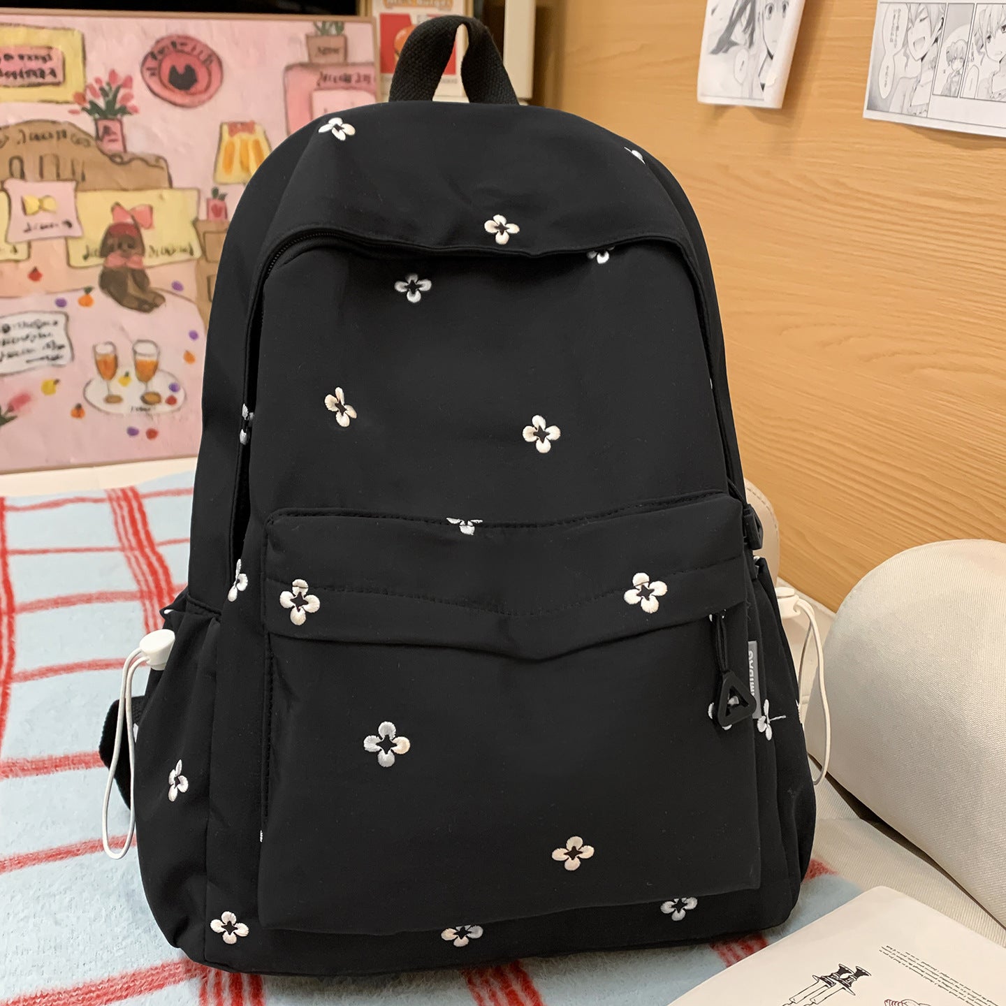 Florale bestickte lässige Schulrucksack