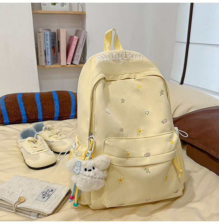 Lässiger bestickter Schulrucksack