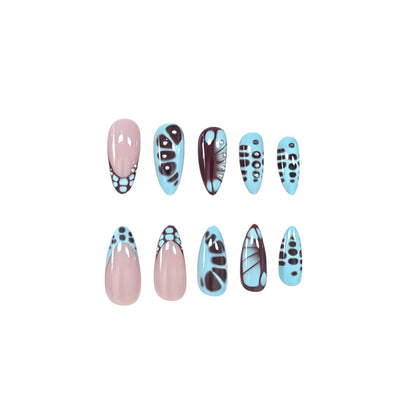Künstlerische von Schmetterlingen inspirierte Nagelverlängerungen Brehn
