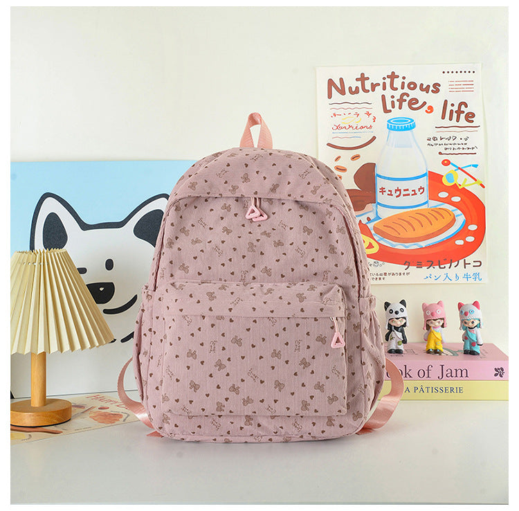 Stylische Herz-Print Freizeit-Rucksack