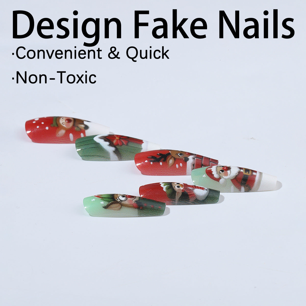 Weihnachtskunstnagelset mit niedlichen Weihnachtsmotiven Brehn