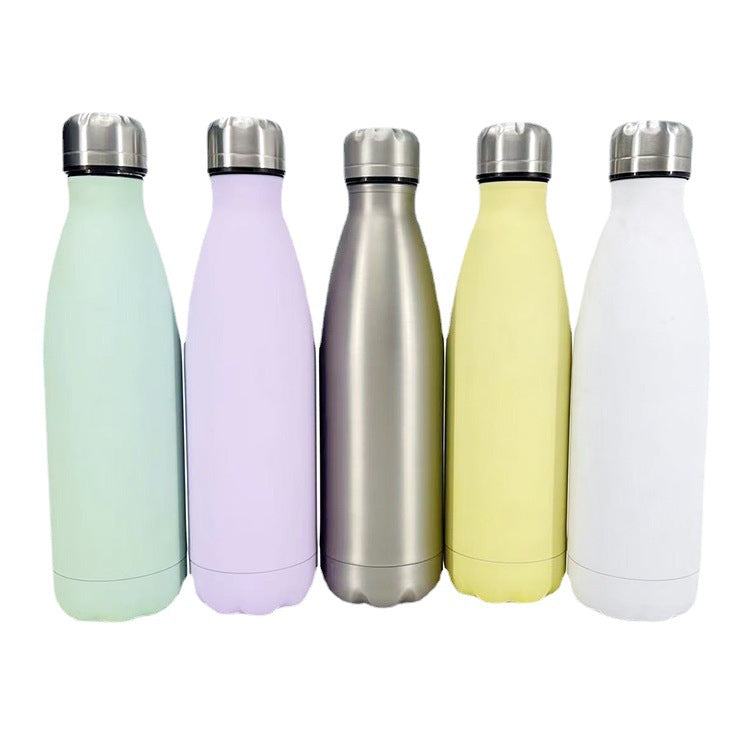 Damen stilvolle Edelstahl Trinkflasche mit rutschfester Silikonhülle Brehn