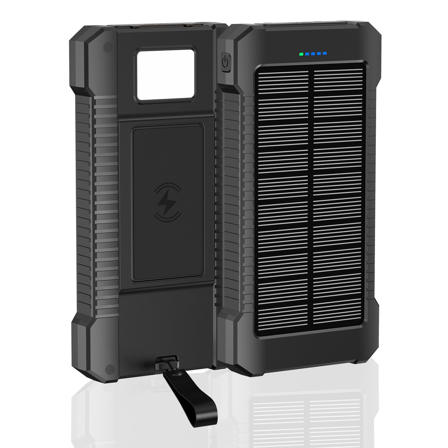 Solarbetriebene Powerbank mit Integrierten LED-Lichtern und Kompass Brehn