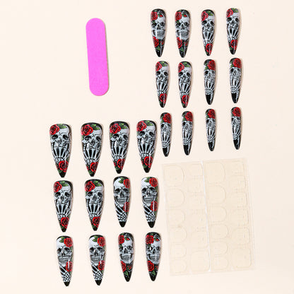 Gothic Skull und Rose Nail Art Set Brehn