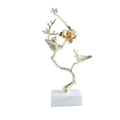 Elegante Vogel- und Blumendekorationsskulptur