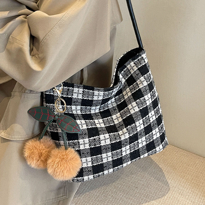 Klassische karierten Schultertasche