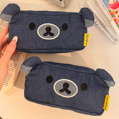 Niedlicher bärförmiger Denim-Stiftehalter