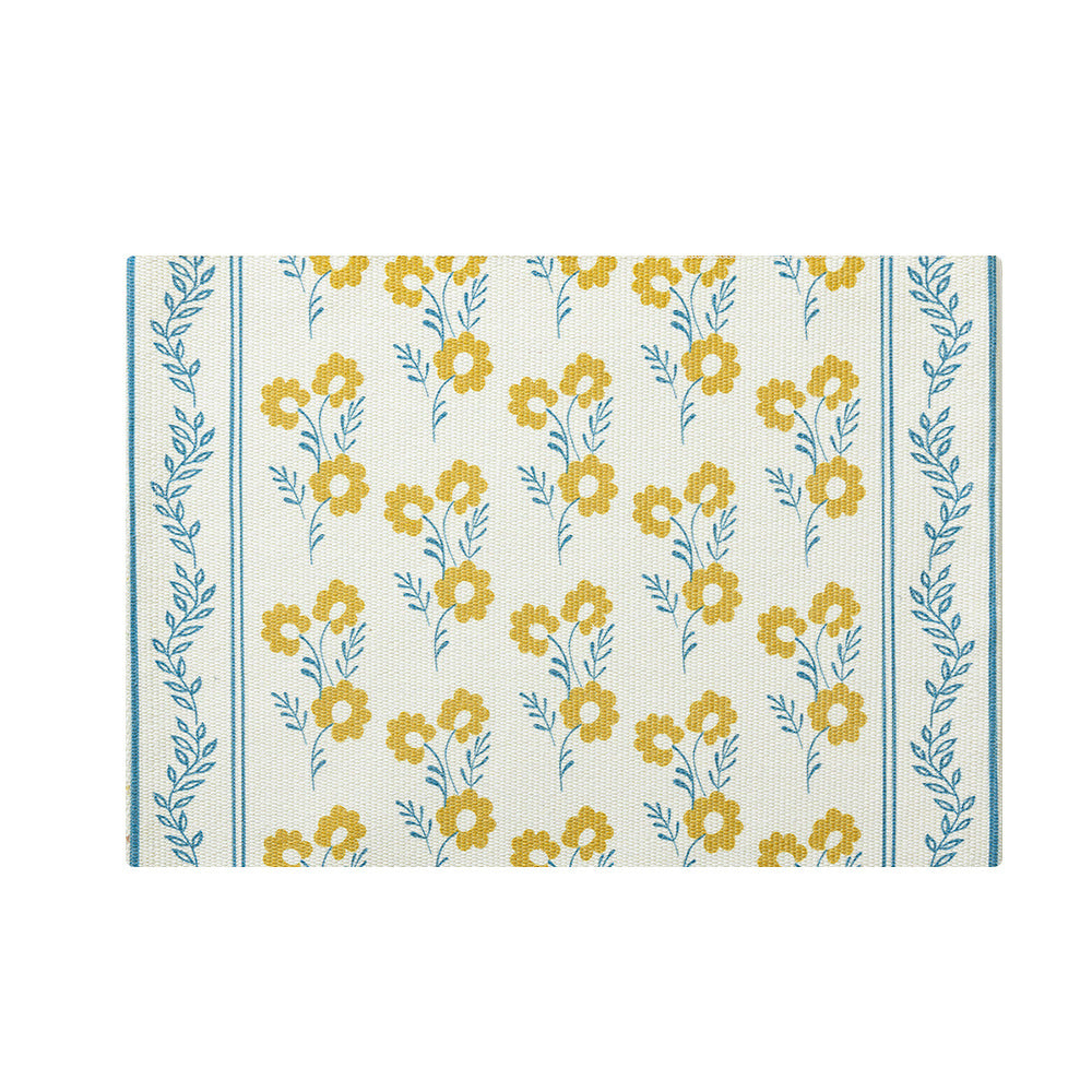 Floraler gewebter Badteppich mit Jacquard-Struktur, saugfähiger Baumwolloberfläche und rutschfester Unterseite Brehn