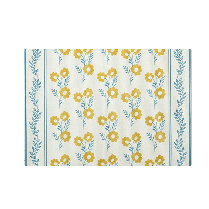 Floraler gewebter Badteppich mit Jacquard-Struktur, saugfähiger Baumwolloberfläche und rutschfester Unterseite Brehn