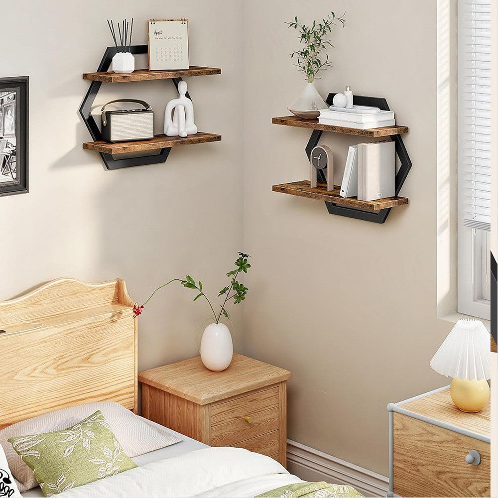 Wandregal mit Modernem Honigcomb-Design Brehn
