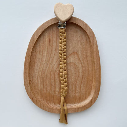 Geflochtener Baumwolle Schnullerleine mit Holzstern Sicherheitsklammer