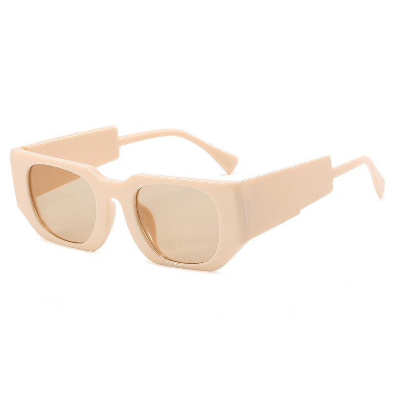 Damen geometrische Oversized-Sonnenbrille mit breitem Design Brehn