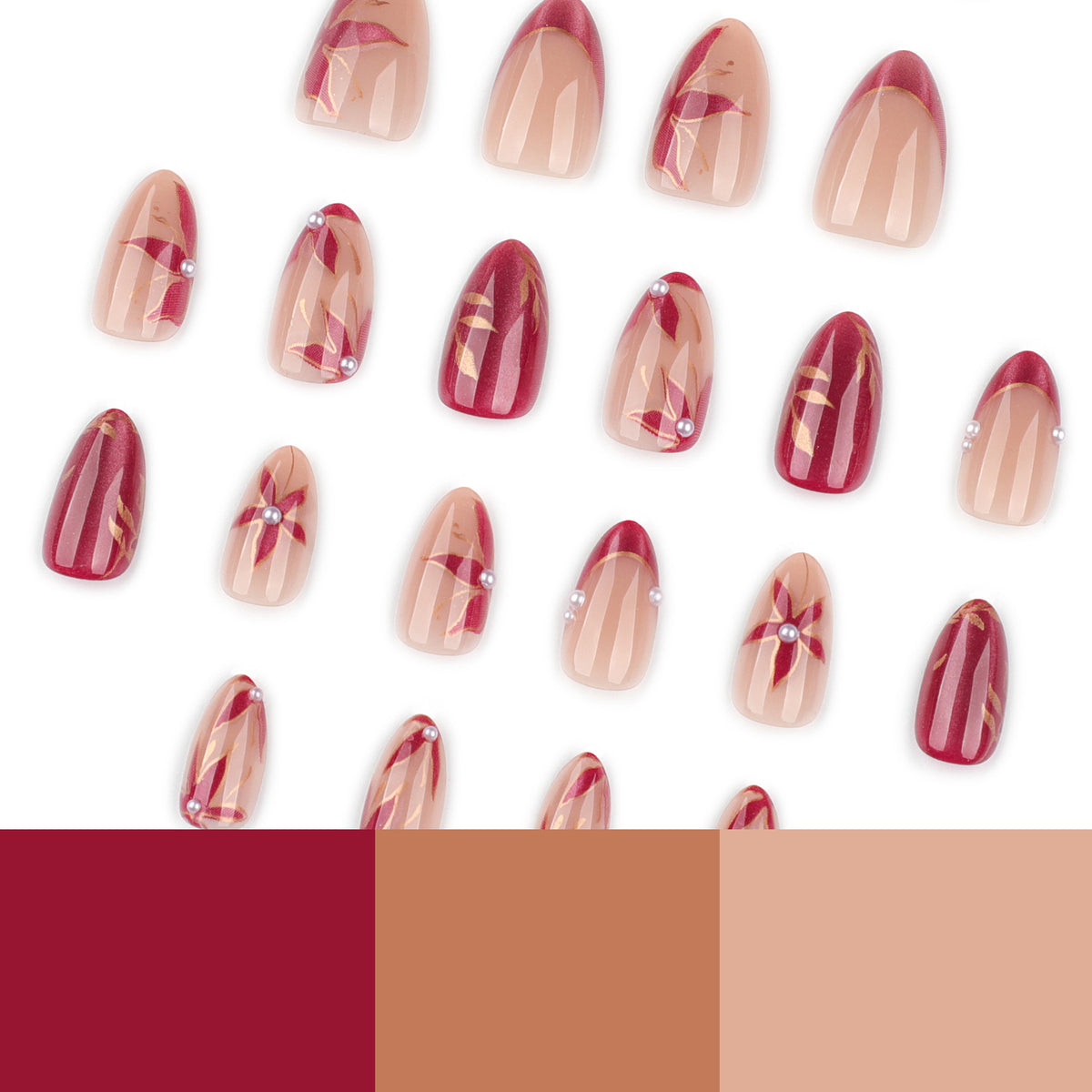 Kunstvolle Nagelverlängerungen mit retro-inspiriertem floralem Design Brehn