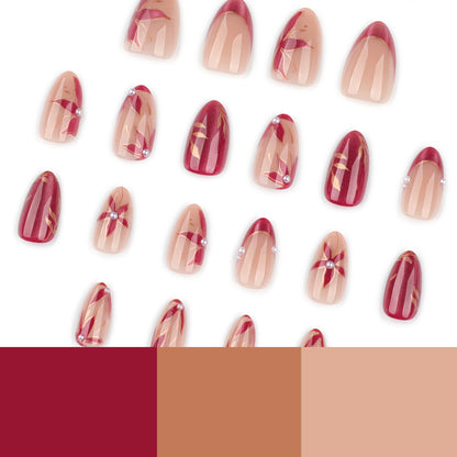 Kunstvolle Nagelverlängerungen mit retro-inspiriertem floralem Design Brehn