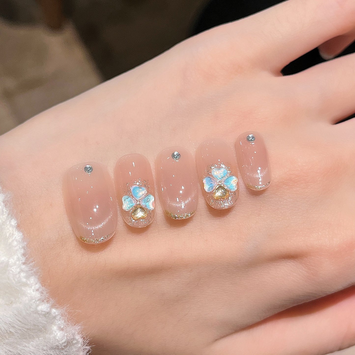 Dekorative Florale Press-On Nagelkunst Brehn
