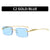Modische Metallische Rechteckige Sonnenbrille