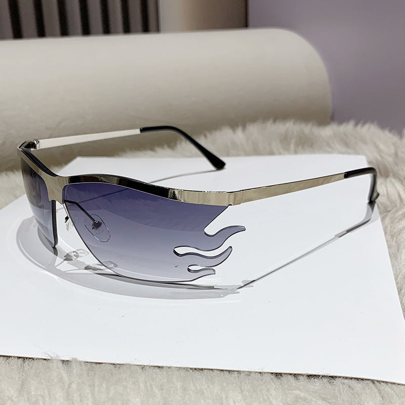 Damen futuristische Sonnenbrille mit elegantem transparente Rahmen Brehn