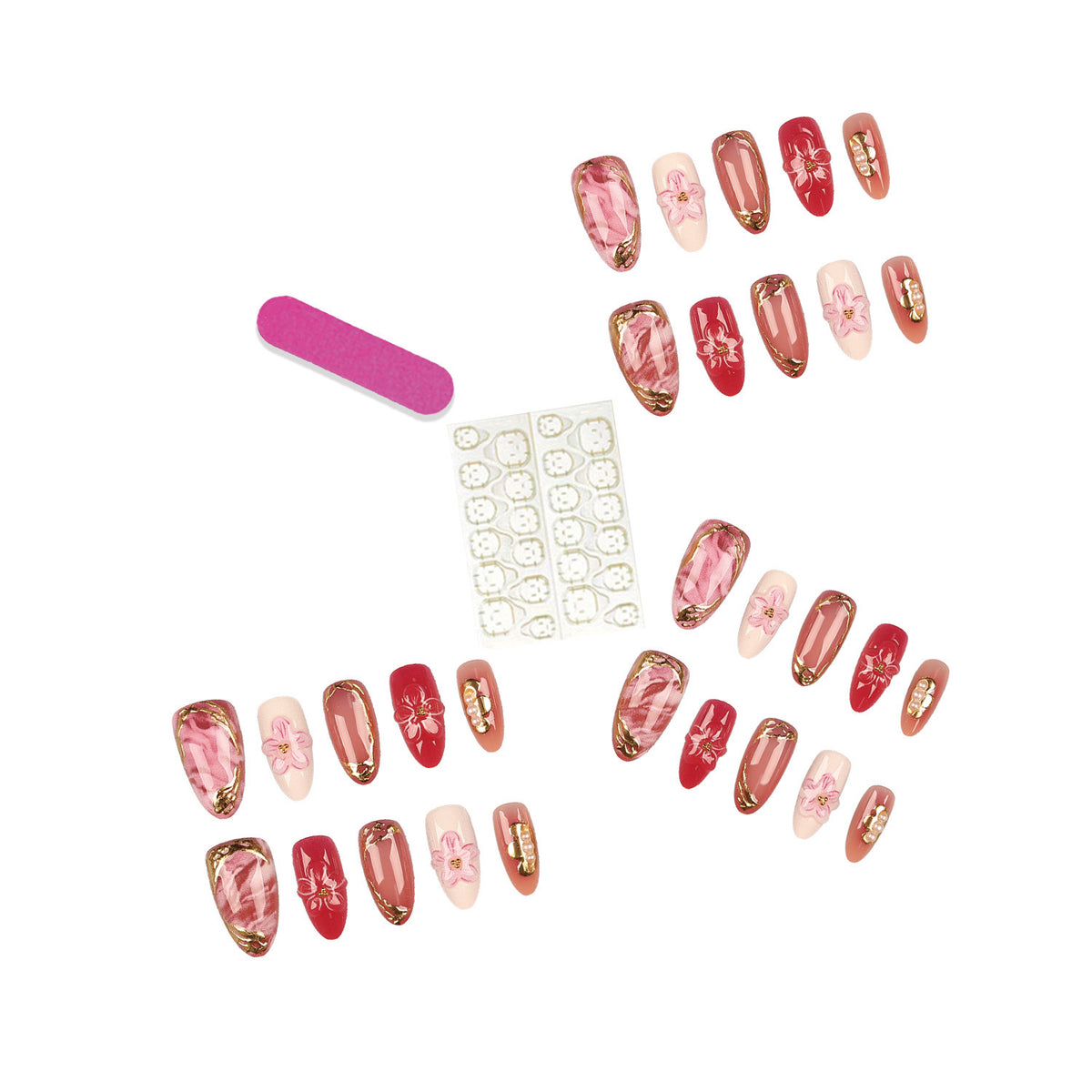 Florales Akzent Press-On Nail Design